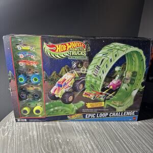 New Hot Wheels Monster Trucks Glow-in-Dark Epic Loop Challenge Playset Toys 4+